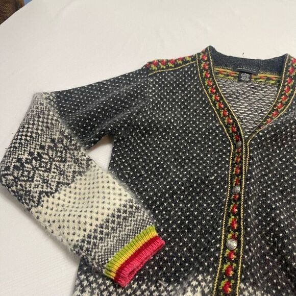 Limited VTG Wool Angora Rabbit Hair Nordic Cardigan Sweater Size Small - Picture 5 of 10